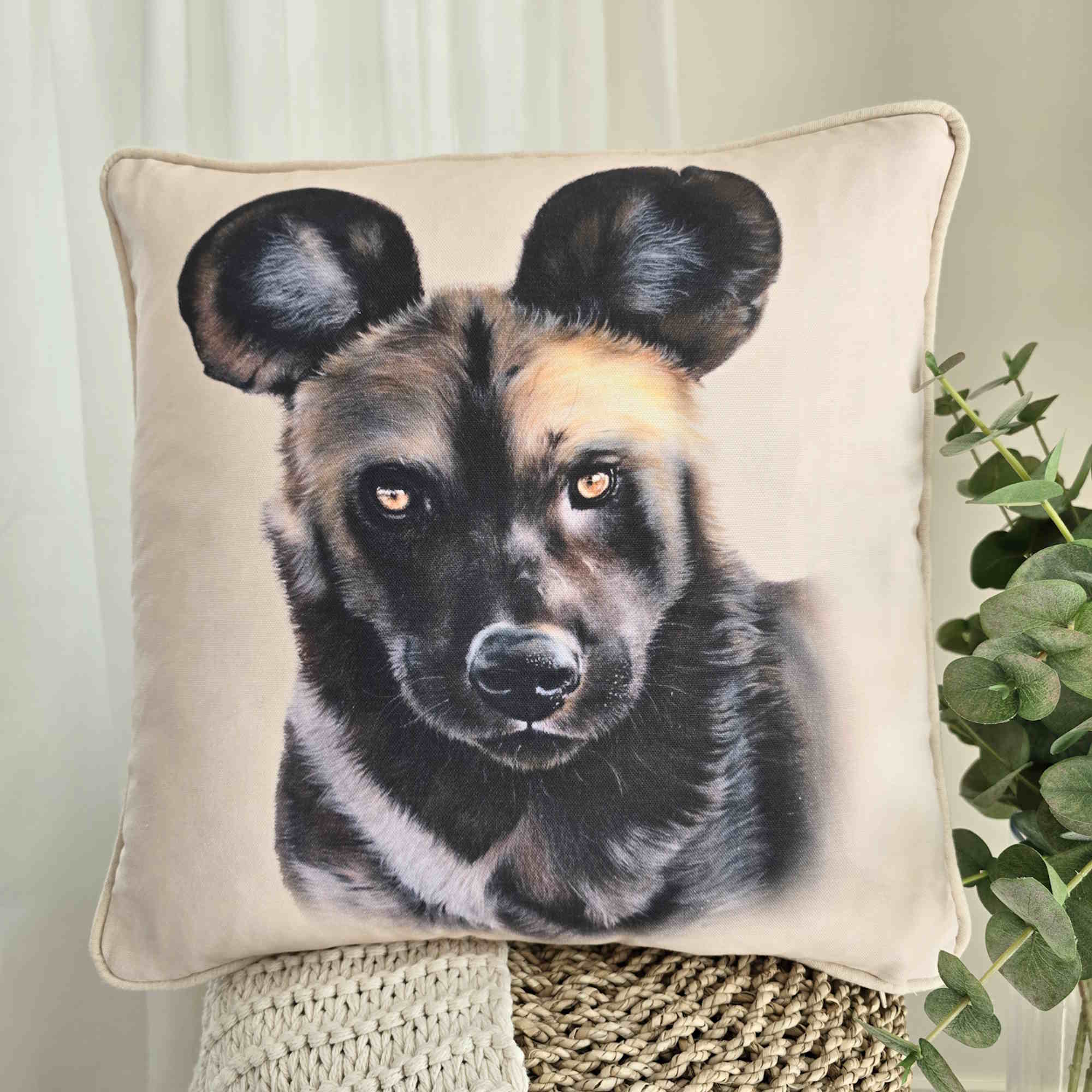 Wild Dog African Cushion Cover Mahaba Africa